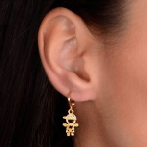 Brinco Filho Ouro 24 k e Zircônia.