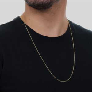 Corrente Masculina Elo Fina Ouro 24k