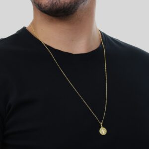 Pingente Medalha de São Jorge Banhado a Ouro