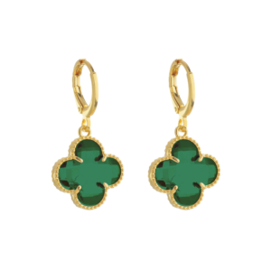 Brinco Virginia Ouro 24k e Zircônia Verde