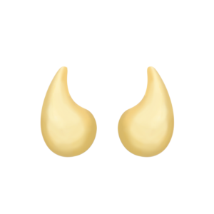 Brinco Gota Curvada Grande Ouro 24k