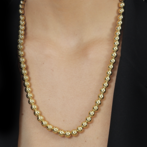 Colar Bolas Médias Ouro 24K.