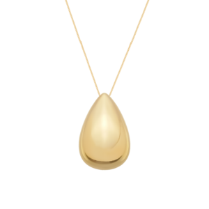 Colar Com Pingente Gota Ouro 24K.
