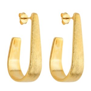 Brinco Gota Escovado Ouro 24k