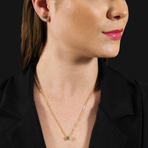Conjunto Alice Verde Ouro 24k